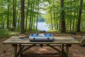 Dr.Camp 35,000 BTU Double Burner Propane Stove – Auto - Ignition Outdoor Cooker with CSA Regulator - Hippopotamus Barn