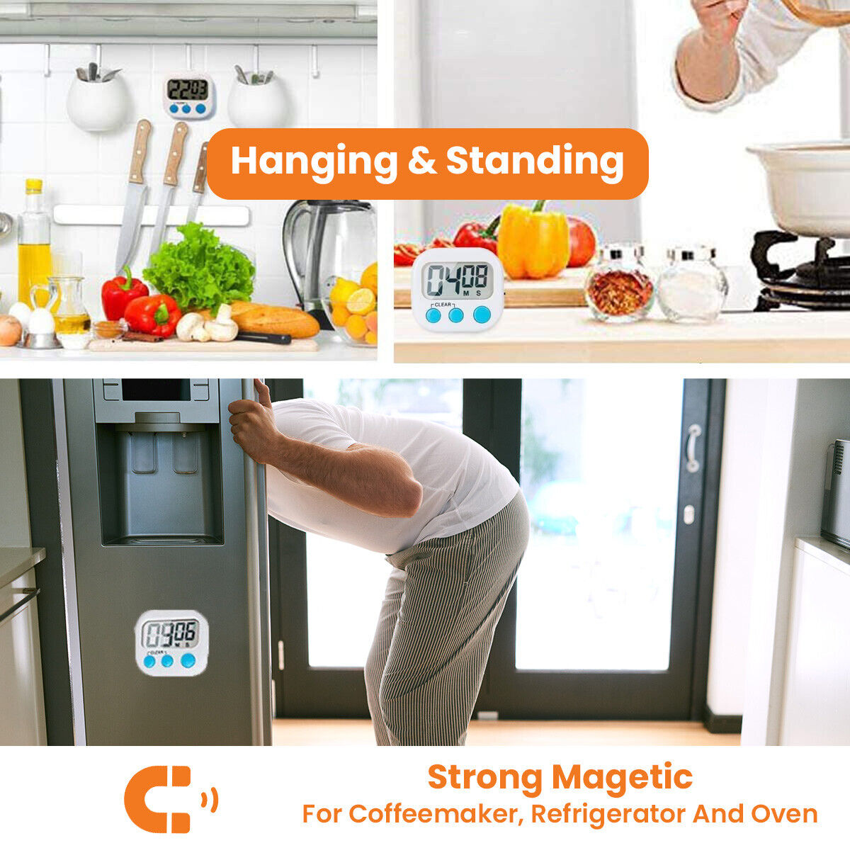 Heavy-Duty Fire-Resistant Digital Kitchen Timer – Magnetic Commercial Grade BBQ & Baking Clock