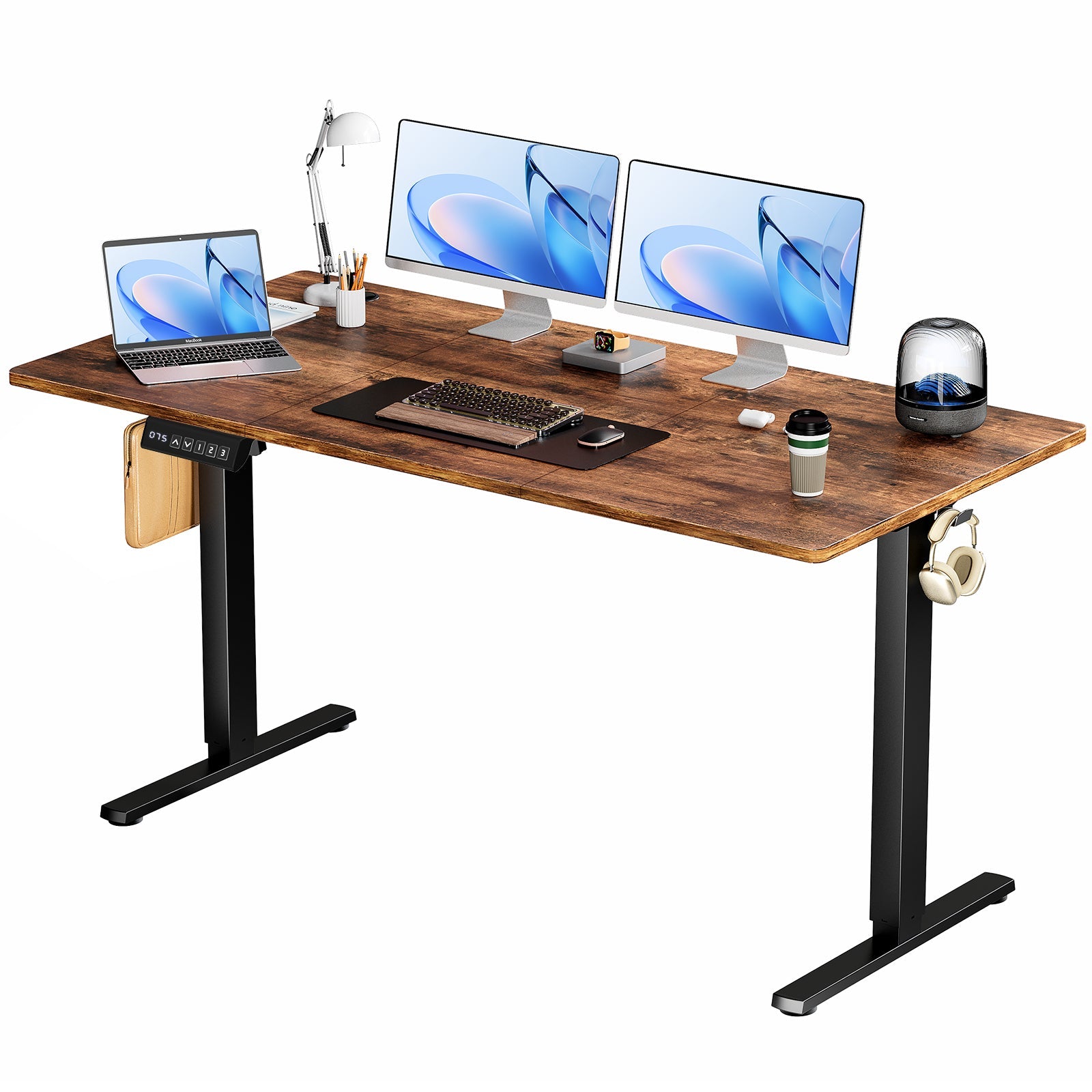 Electric Standing Desk 63x24 - Adjustable Height Sit Stand Desk for Home Office - Hippopotamus Barn