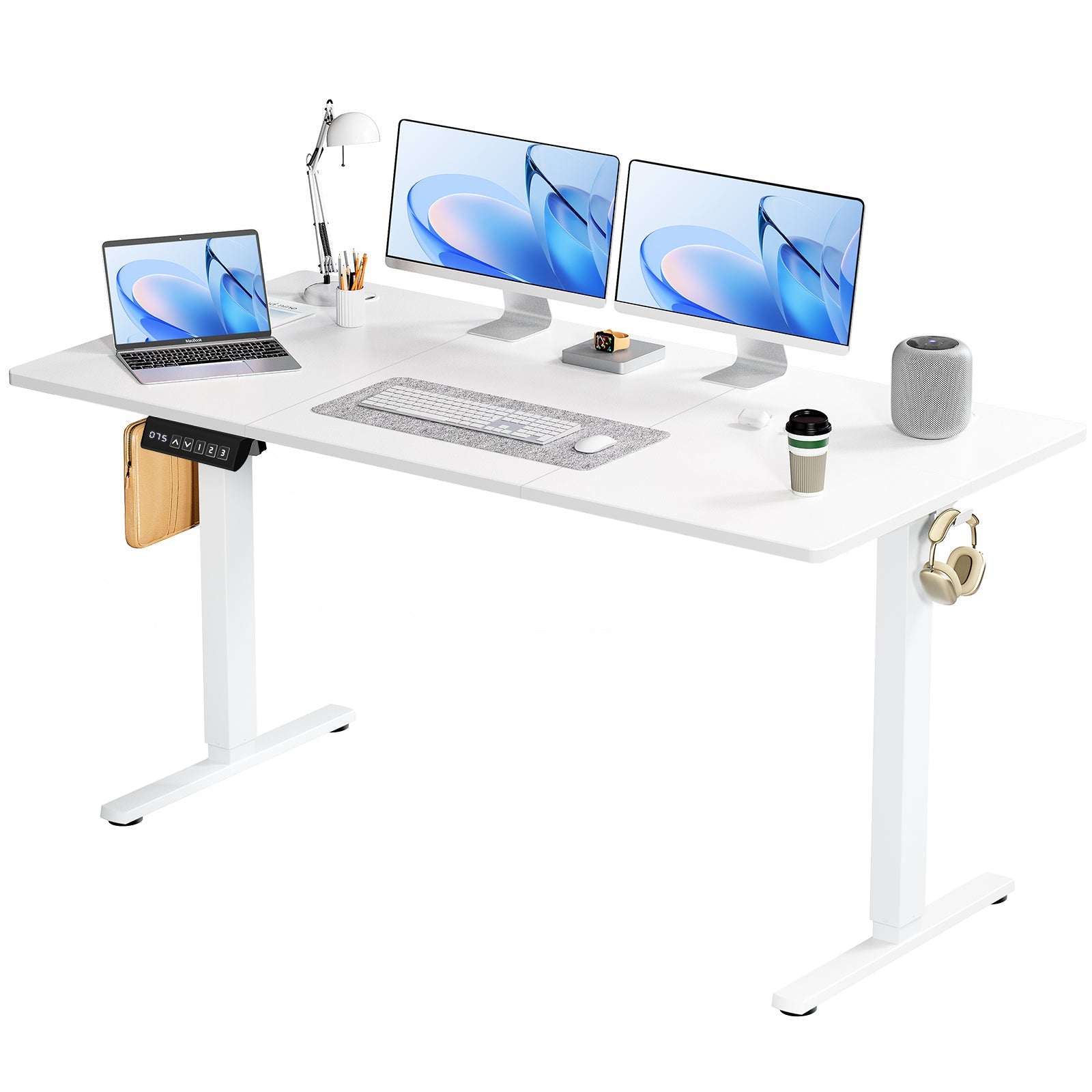 Electric Standing Desk 63x24 - Adjustable Height Sit Stand Desk for Home Office - Hippopotamus Barn