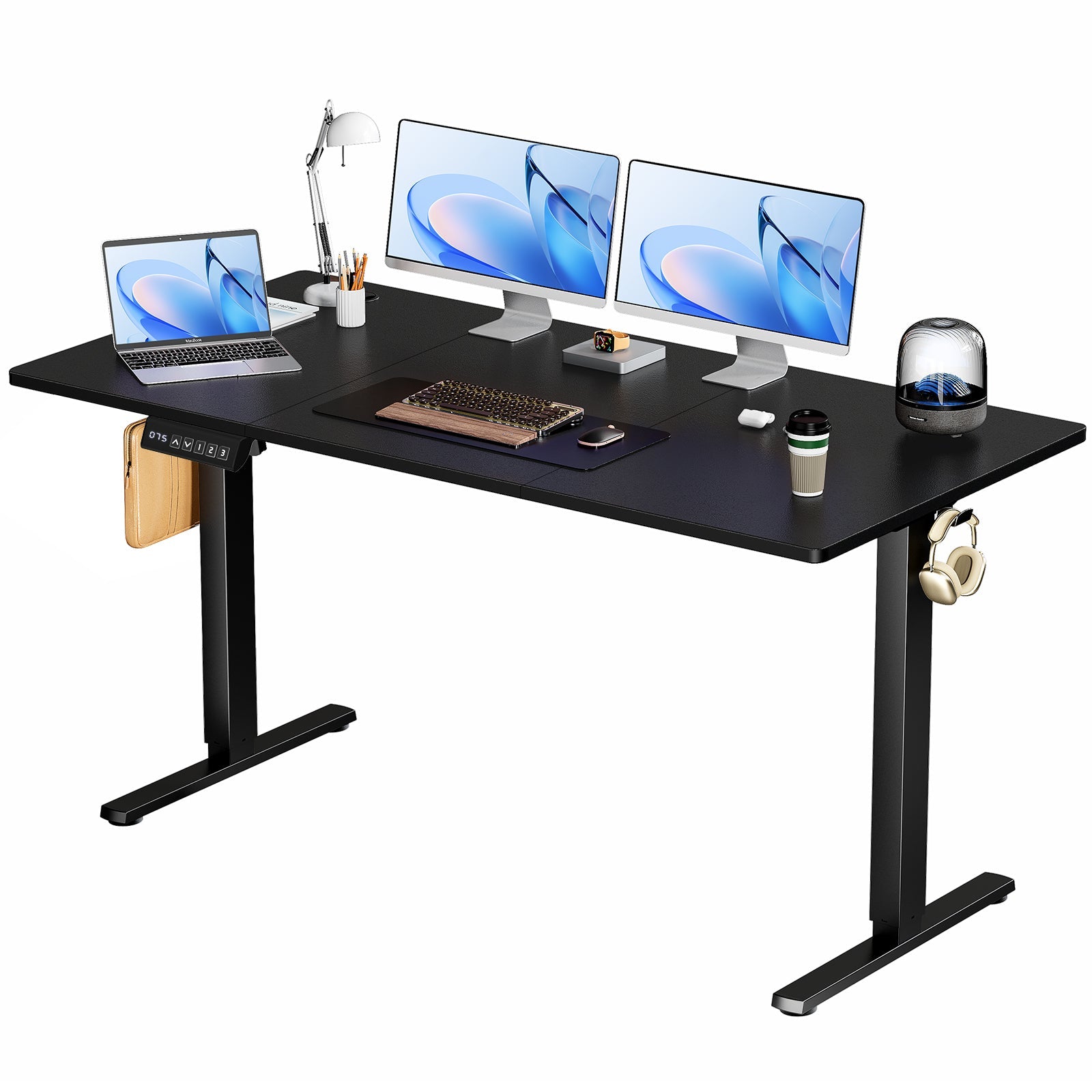 Electric Standing Desk 63x24 - Adjustable Height Sit Stand Desk for Home Office - Hippopotamus Barn