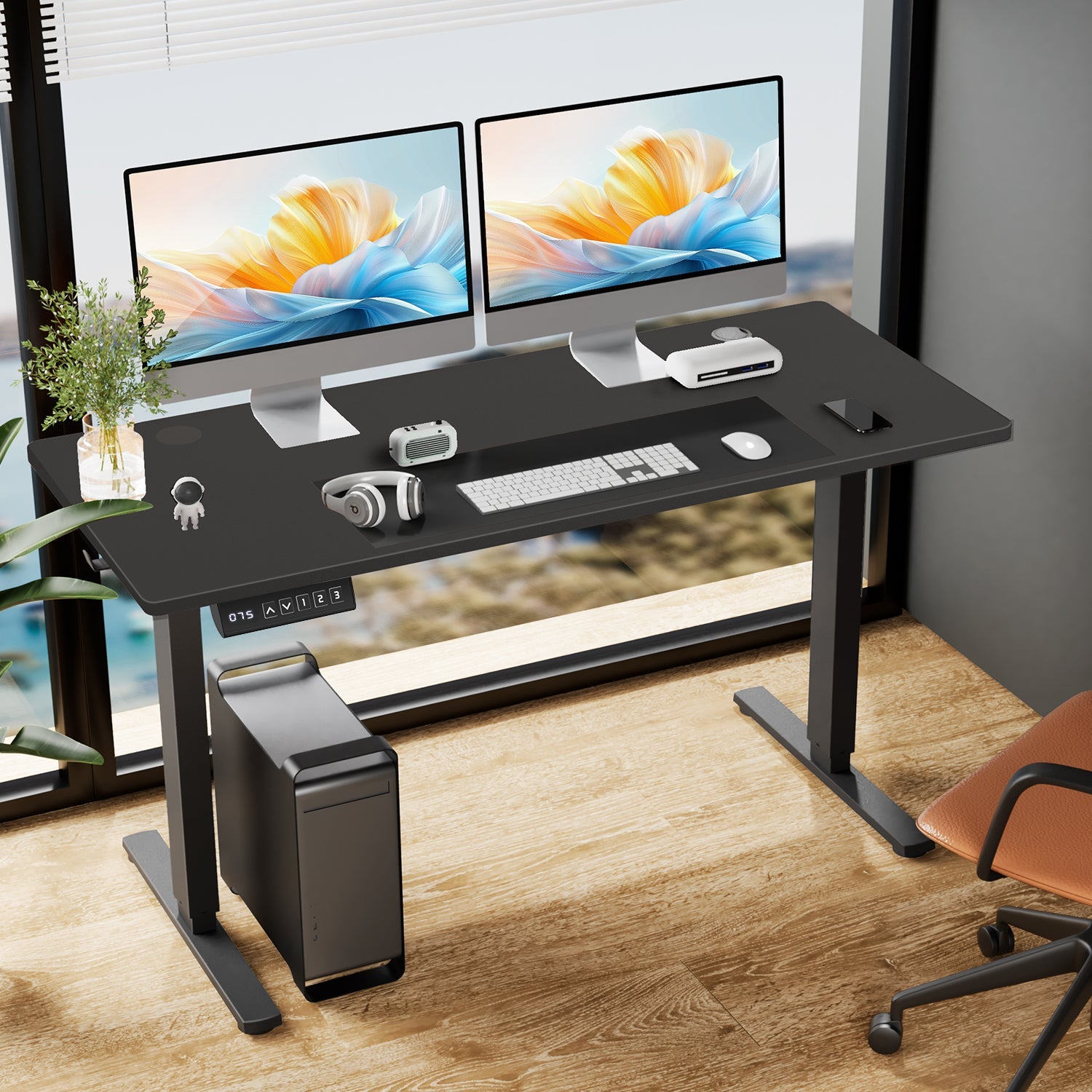 Electric Standing Desk 63x24 - Adjustable Height Sit Stand Desk for Home Office - Hippopotamus Barn