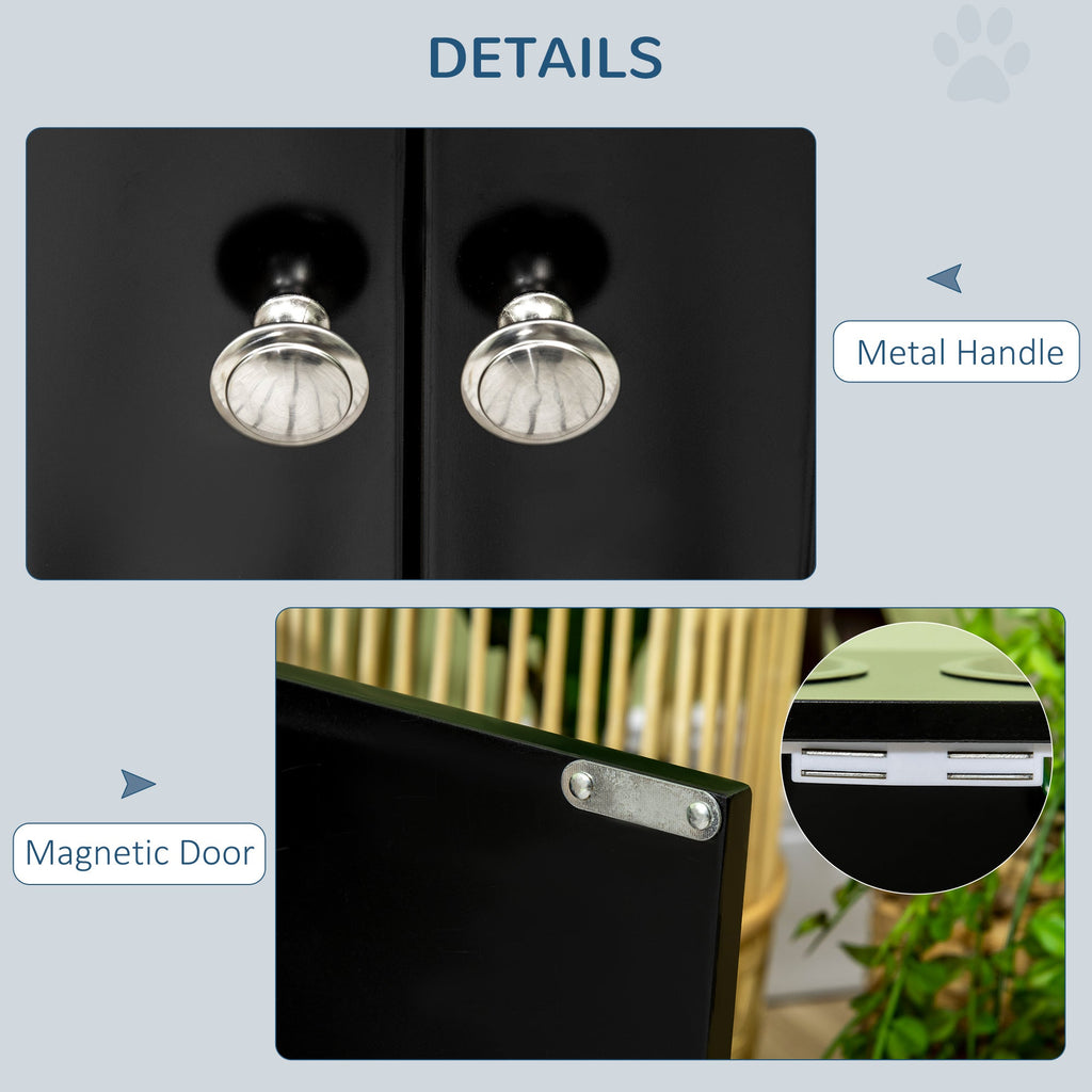 Elevated Dog Bowls with Storage Cabinet - Large Raised Dog Feeding Station 44L - Hippopotamus Barn
