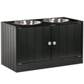 Elevated Dog Bowls with Storage Cabinet - Large Raised Dog Feeding Station 44L - Hippopotamus Barn