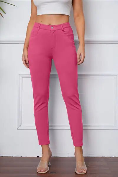 Essential Stretchy Stitch Pants | High - Rise Slim Fit Trousers - Hippopotamus Barn