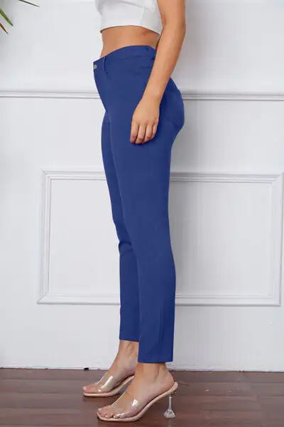 Essential Stretchy Stitch Pants | High - Rise Slim Fit Trousers - Hippopotamus Barn
