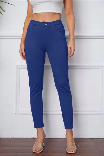 Essential Stretchy Stitch Pants | High - Rise Slim Fit Trousers - Hippopotamus Barn