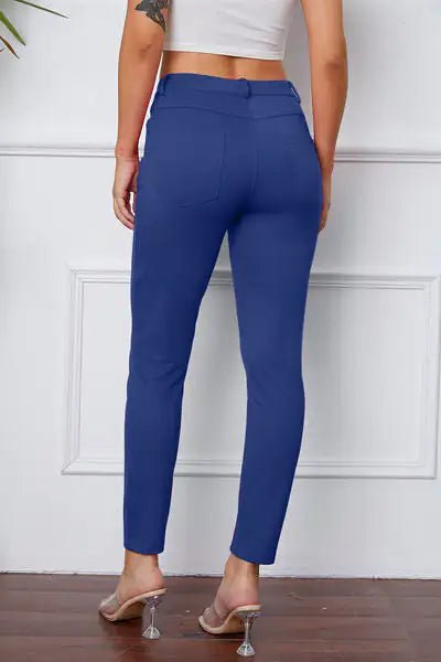 Essential Stretchy Stitch Pants | High - Rise Slim Fit Trousers - Hippopotamus Barn