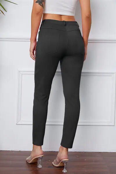 Essential Stretchy Stitch Pants | High - Rise Slim Fit Trousers - Hippopotamus Barn