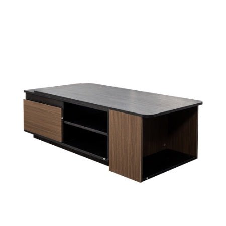 Extendable Coffee Table with 2 Drawers - Adjustable Length Wood Center Table for Living Room - Hippopotamus Barn