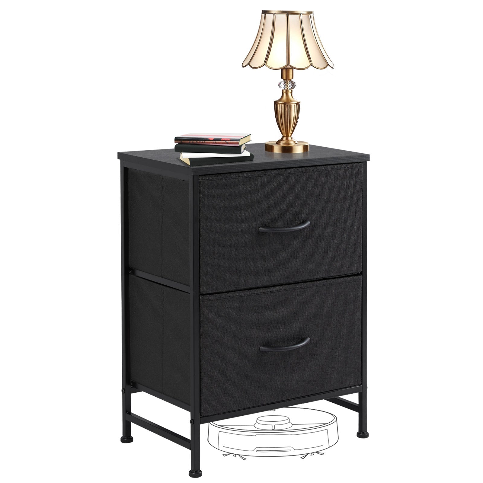 Fabric Dresser with 4 Drawers - Metal Frame Storage Organizer - Hippopotamus Barn