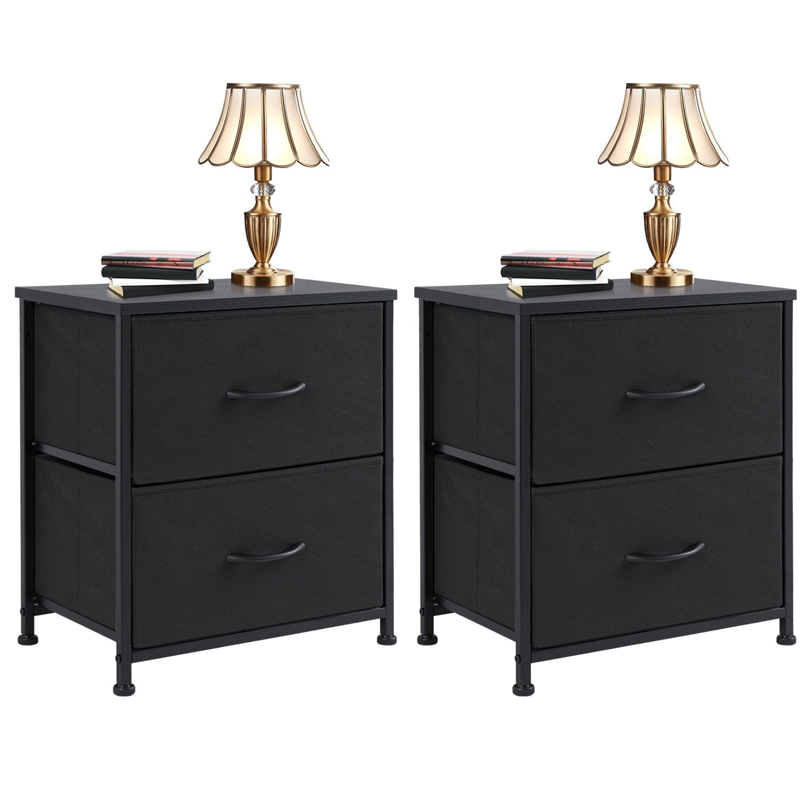 Fabric Dresser with 4 Drawers - Metal Frame Storage Organizer - Hippopotamus Barn