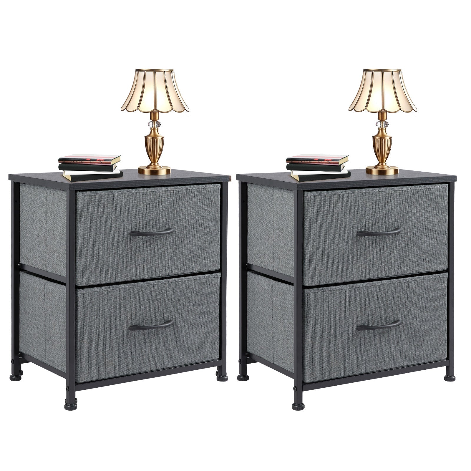 Fabric Dresser with 4 Drawers - Metal Frame Storage Organizer - Hippopotamus Barn