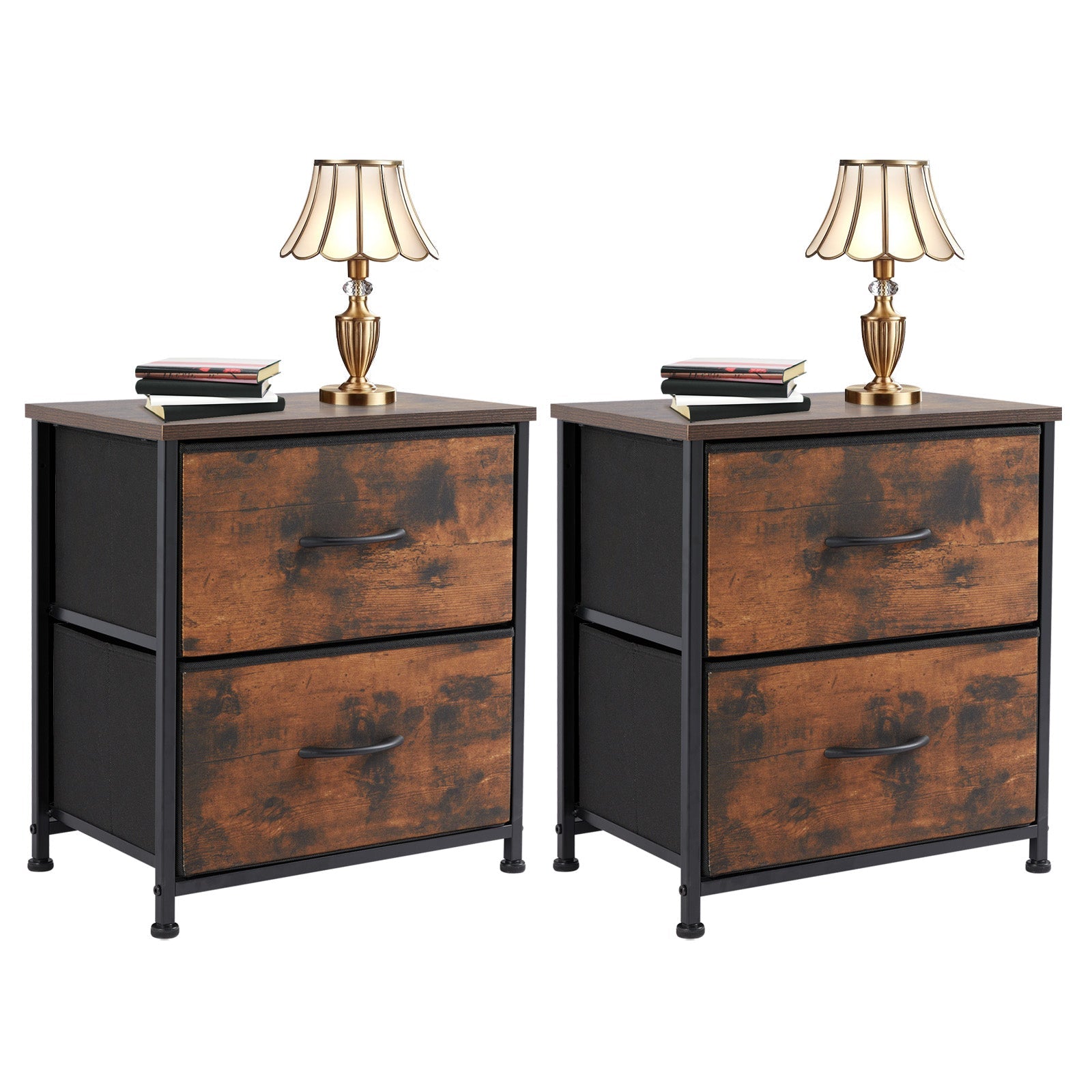 Fabric Dresser with 4 Drawers - Metal Frame Storage Organizer - Hippopotamus Barn