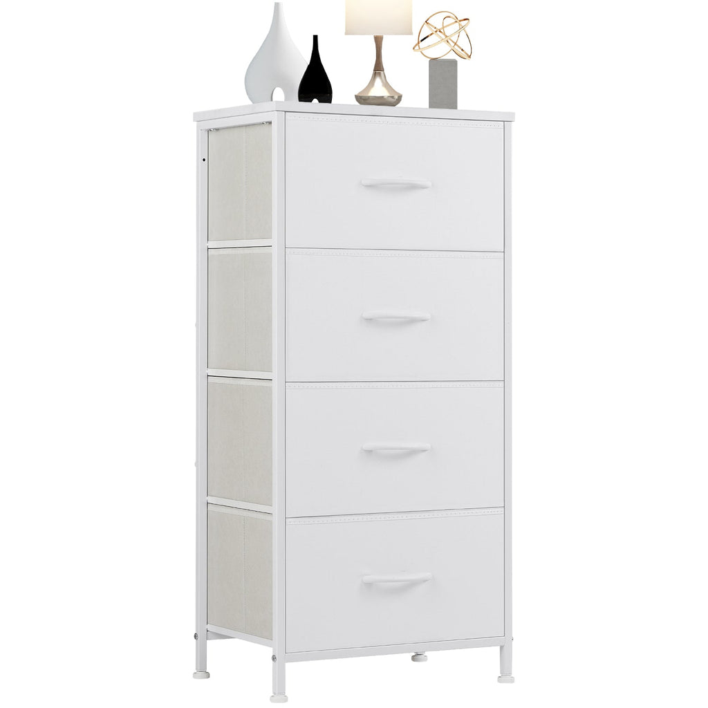 Fabric Dresser with 4 Drawers - Metal Frame Storage Organizer - Hippopotamus Barn