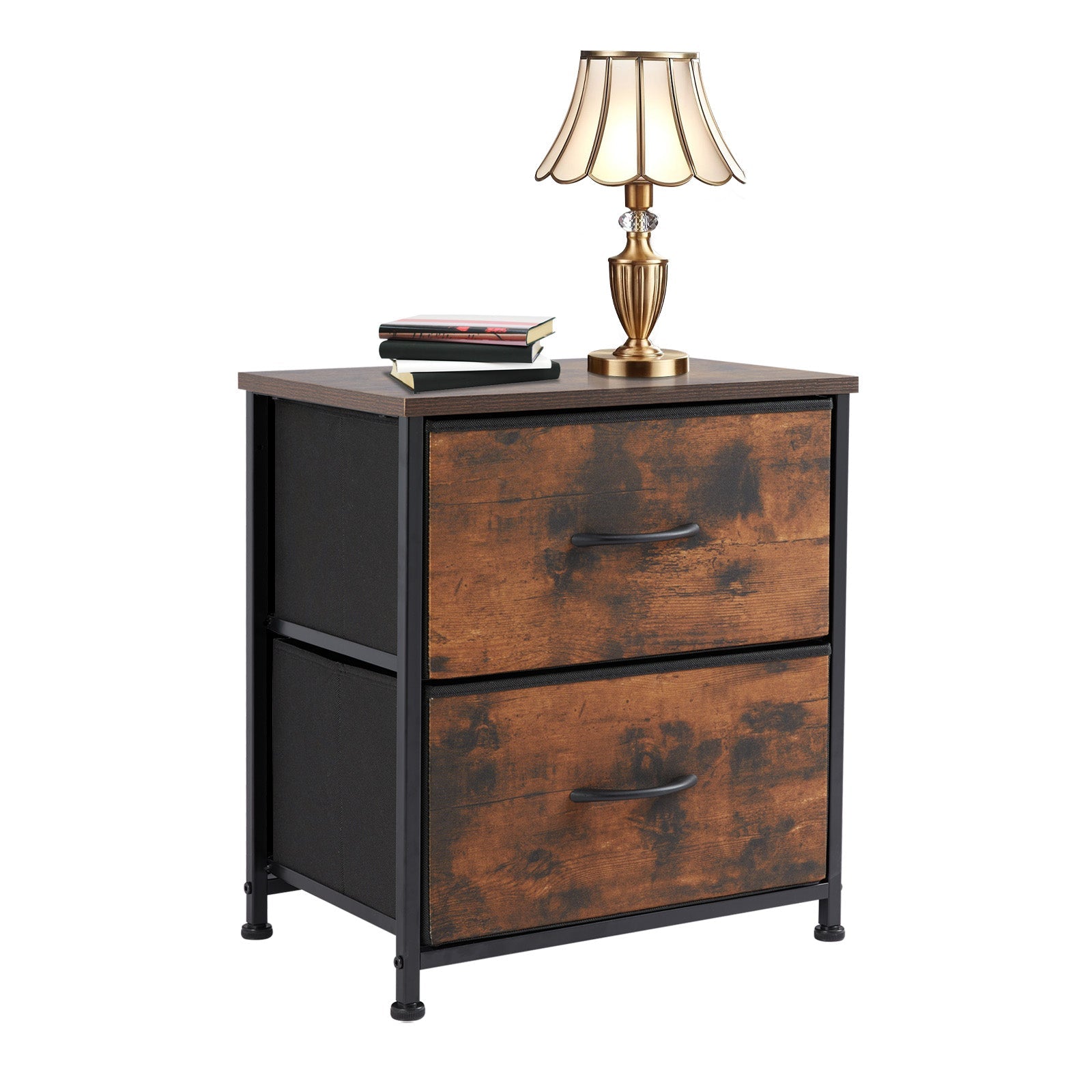 Fabric Dresser with 4 Drawers - Metal Frame Storage Organizer - Hippopotamus Barn