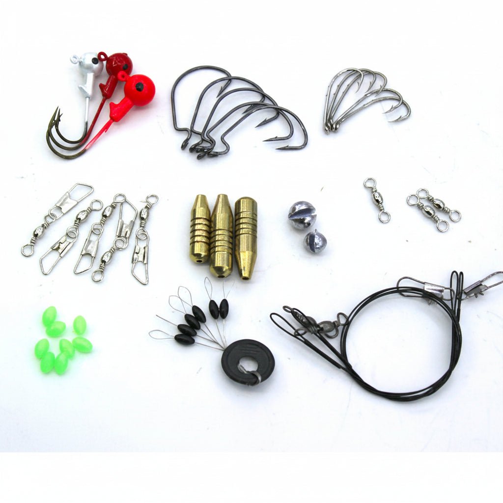 Fishing Lures Soft Bait Set - 100 Piece Assorted Tackle Kit with Storage Box - Hippopotamus Barn