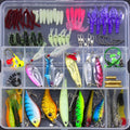 Fishing Lures Soft Bait Set - 100 Piece Assorted Tackle Kit with Storage Box - Hippopotamus Barn
