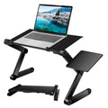Foldable Laptop Desk with Mouse Pad - Aluminum Alloy Adjustable Tray - Hippopotamus Barn