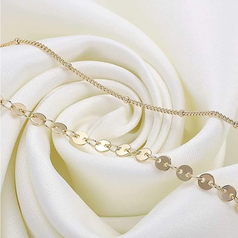 Gold Bracelets for Women - 14K Gold Plated Layered Bracelet Set, Adjustable Dainty Jewelry - Hippopotamus Barn