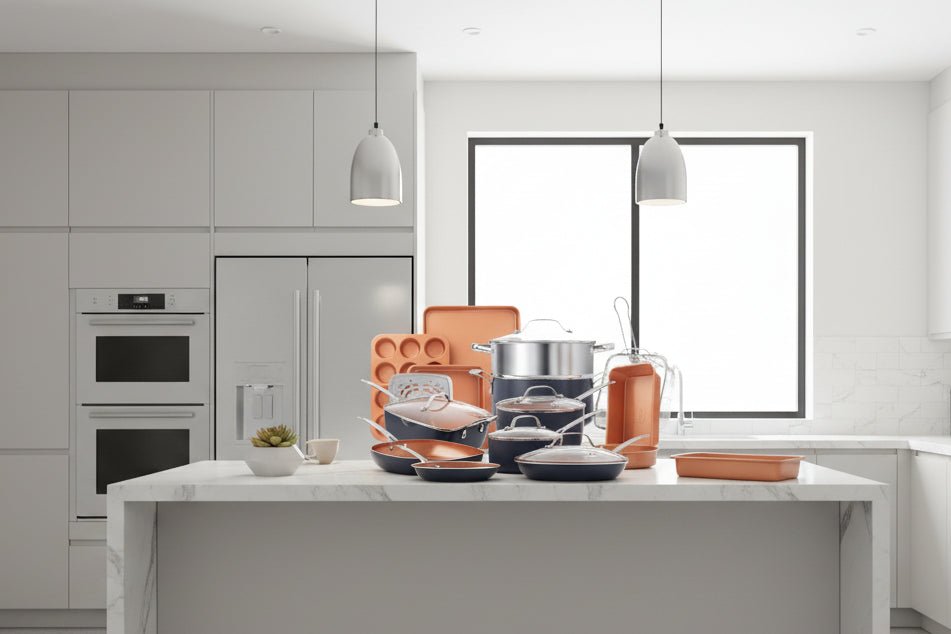 Gotham Steel 20 - Piece Complete Cookware & Bakeware Set | Copper - Hippopotamus Barn