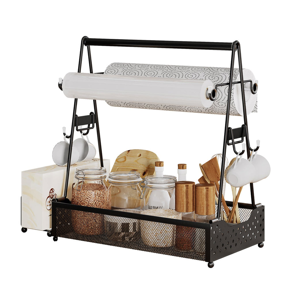 Grill Caddy Organizer with Paper Towel Holder - BBQ Utensil Caddy - Hippopotamus Barn