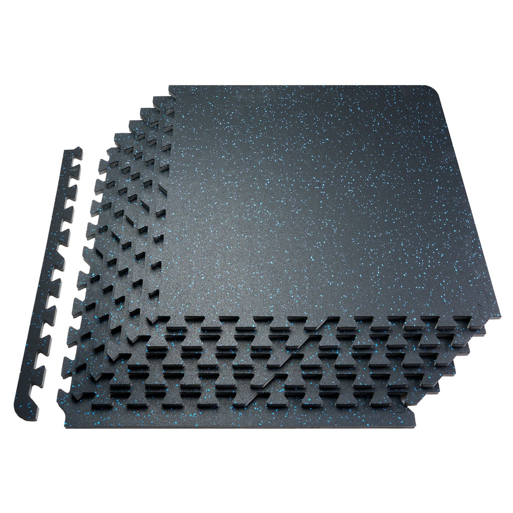Gym Floor Mats 48 Sq Ft - Interlocking Rubber Foam Tiles for Home Gym Flooring - Hippopotamus Barn