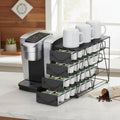 HFHOME 56 - Pod Vertical Coffee Organizer | 4 - Tier Metal K - Cup Storage Drawer (Black) - Hippopotamus Barn