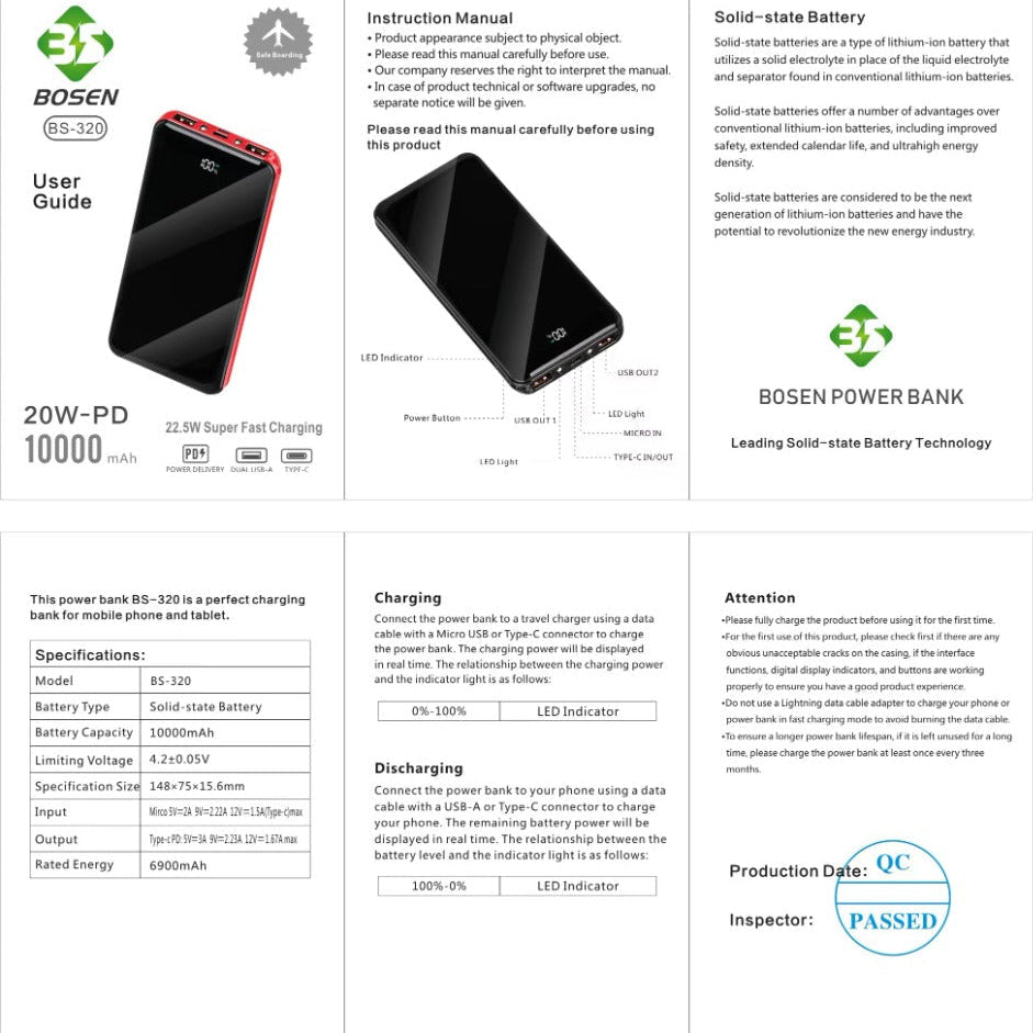 High - Capacity Portable Power Bank - Fast Charging, 10000mAh - Hippopotamus Barn