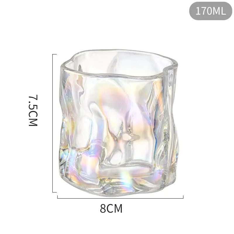 Irregular Geometric Glass Tumbler Set – Heat - Resistant Whiskey & Coffee Glasses (2 Pack) - Hippopotamus Barn