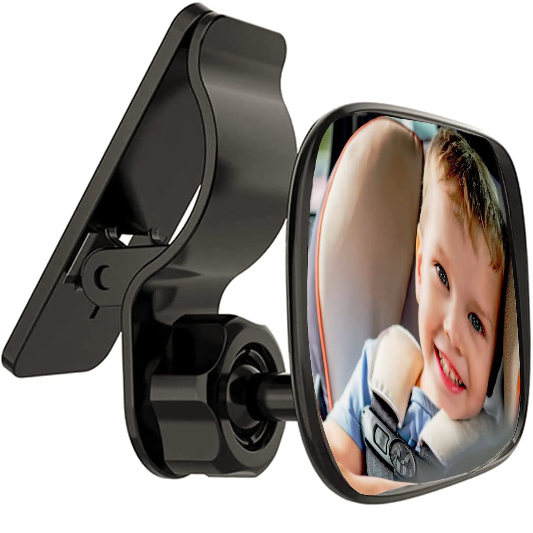 KEWAYO 360° Wide - Angle Baby Car Mirror – Shatterproof, Crash - Tested, Clear View for Rear - Facing Seats - Hippopotamus Barn