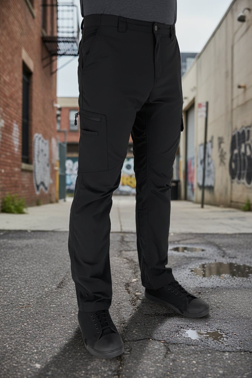 LAPG Men's Nomad Trail 7 - Pocket Hiking Pants – Lightweight, 4 - Way Stretch Cargo Pants (Black) - Hippopotamus Barn