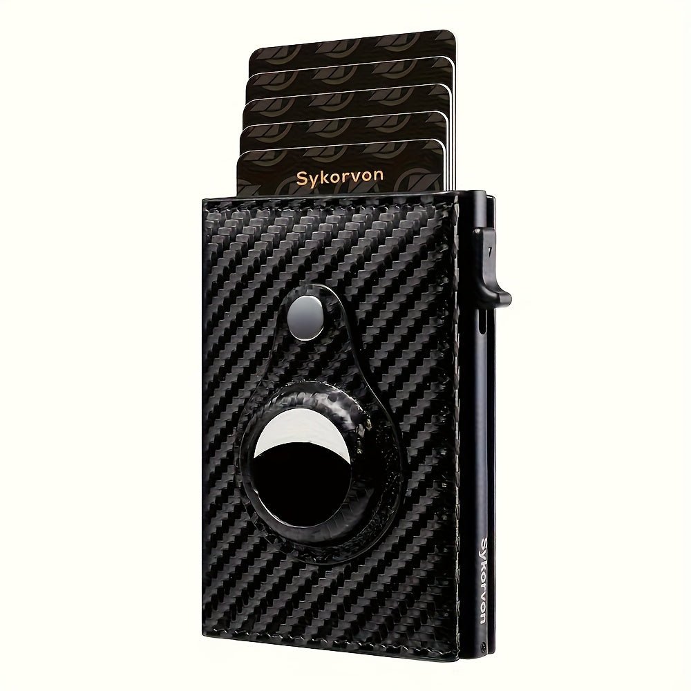 Men's Minimalist RFID Wallet with AirTag Stand | Slim Pop - Up Card Holder - Hippopotamus Barn