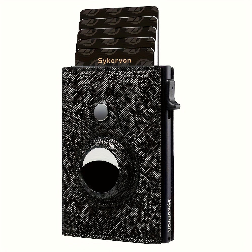 Men's Minimalist RFID Wallet with AirTag Stand | Slim Pop - Up Card Holder - Hippopotamus Barn