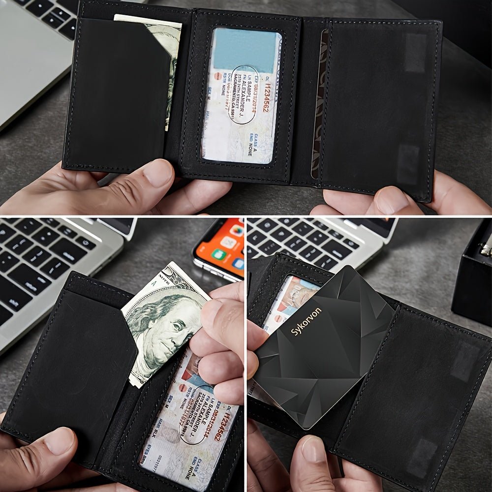 Men's Minimalist RFID Wallet with AirTag Stand | Slim Pop - Up Card Holder - Hippopotamus Barn
