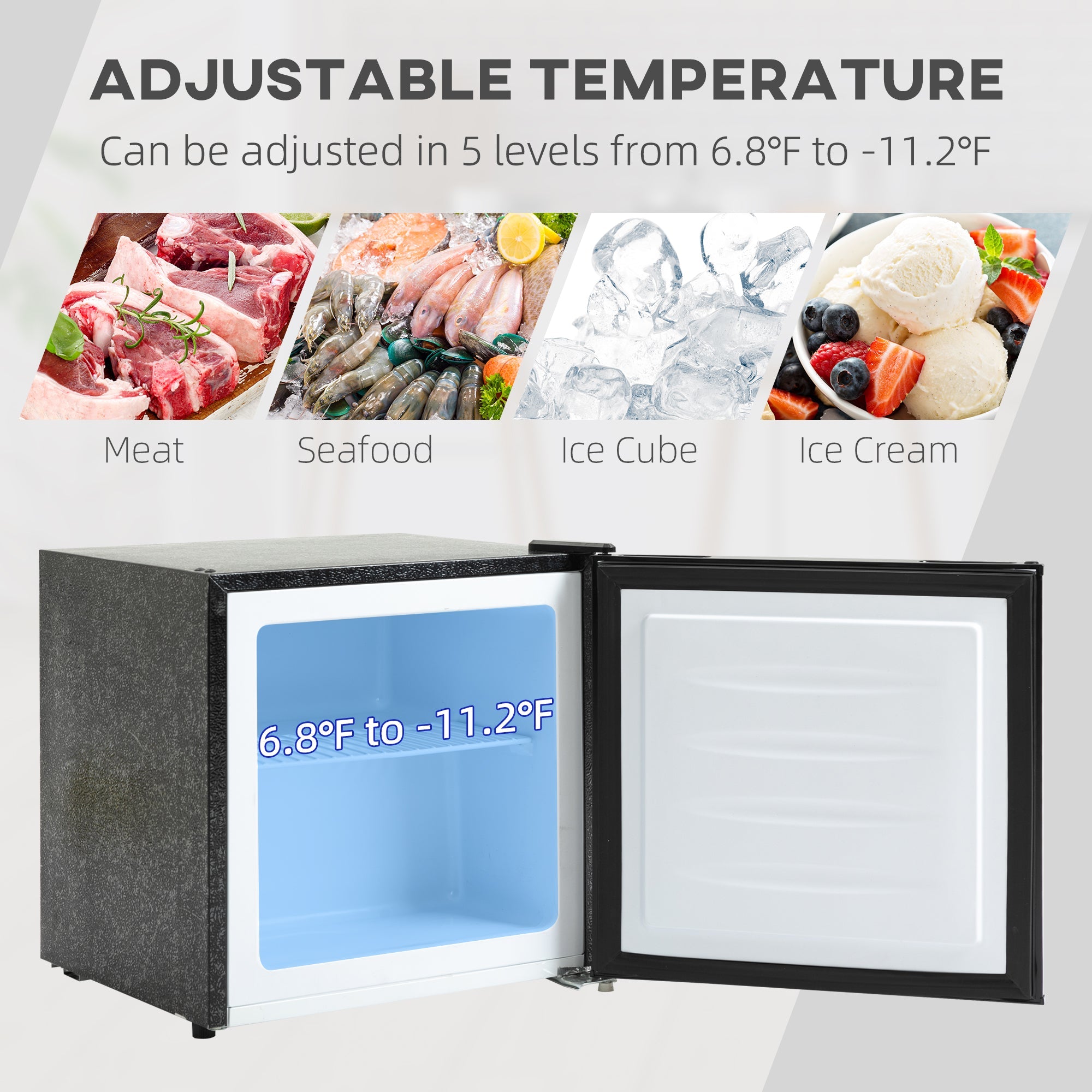 Mini Freezer 1.1 Cu Ft - Compact Upright Freezer for Apartment, Dorm, Office - Black - Hippopotamus Barn