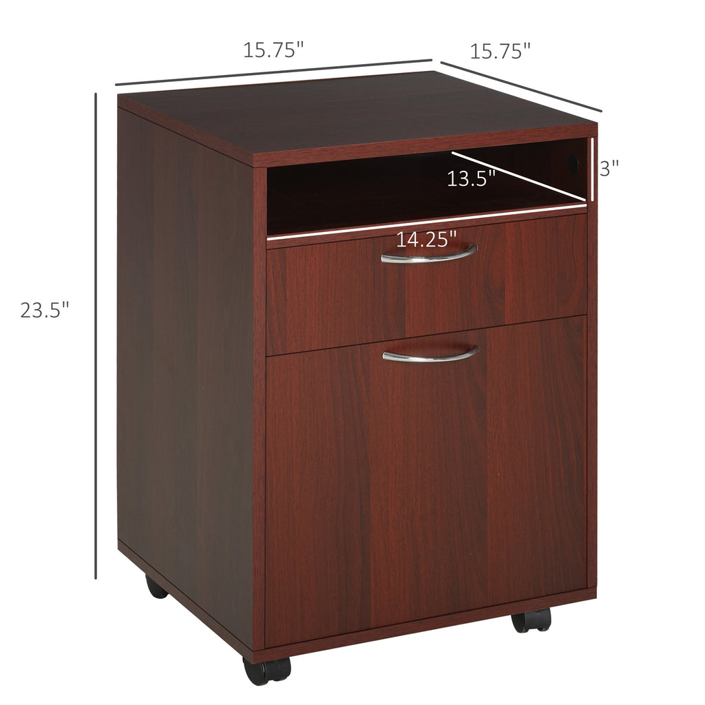 Mobile Printer Stand with Storage - Rolling File Cabinet with Drawers and Wheels - Hippopotamus Barn