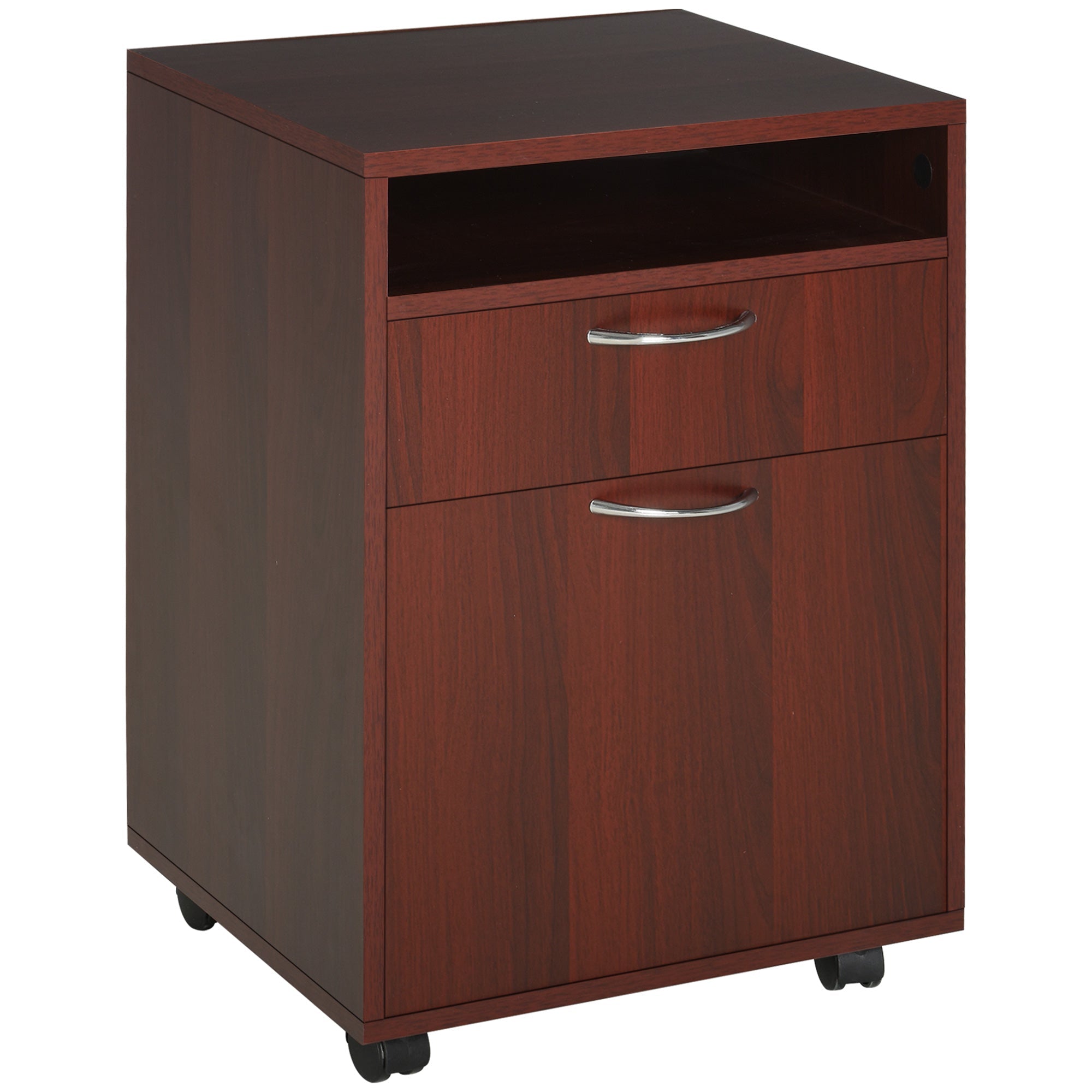 Mobile Printer Stand with Storage - Rolling File Cabinet with Drawers and Wheels - Hippopotamus Barn