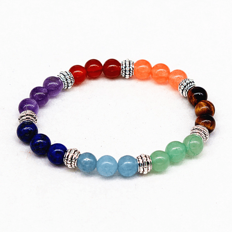 Natural Stone Chakra Bracelet - 7 Chakra Healing Crystal Yoga Meditation Jewelry - Hippopotamus Barn