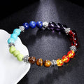 Natural Stone Chakra Bracelet - 7 Chakra Healing Crystal Yoga Meditation Jewelry - Hippopotamus Barn