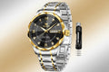 OLEVS Men's Business Luxury Diamond Watch | Two - Tone Stainless Steel Analog Dress Watch - Hippopotamus Barn