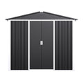 Outdoor Metal Storage Shed 8.6 x 6.3 Ft – Dual Sliding Doors | 54 Sq Ft Weatherproof Backyard Storage - Hippopotamus Barn