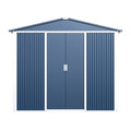 Outdoor Metal Storage Shed 8.6 x 6.3 Ft – Sliding Door, 54 Sq Ft | Blue | Backyard, Garden, Patio - Hippopotamus Barn
