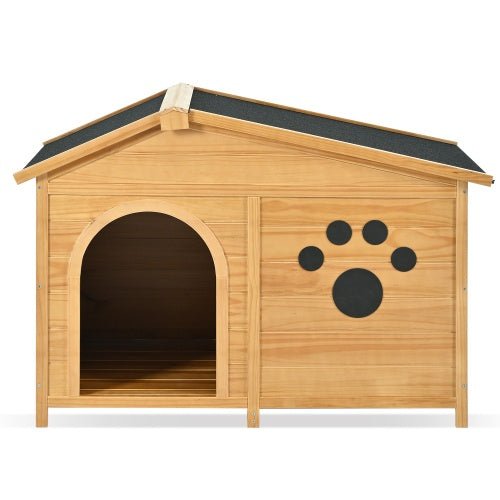 Outdoor Wooden Dog House with Porch - 48" Weather - Resistant Kennel for Medium Dogs - Hippopotamus Barn