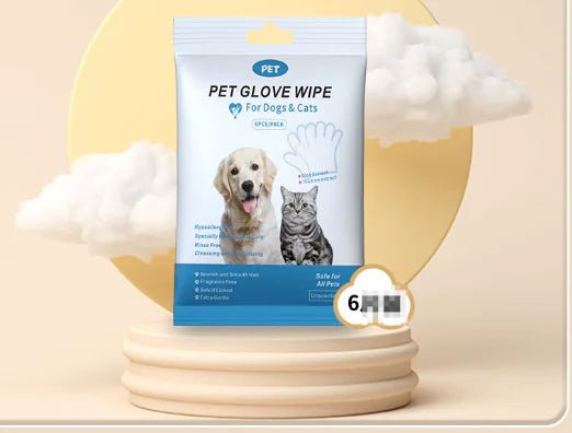 Pet Cleaning Gloves & Wipes | 9 - in - 1 Total Hygiene & Grooming Kit - Hippopotamus Barn