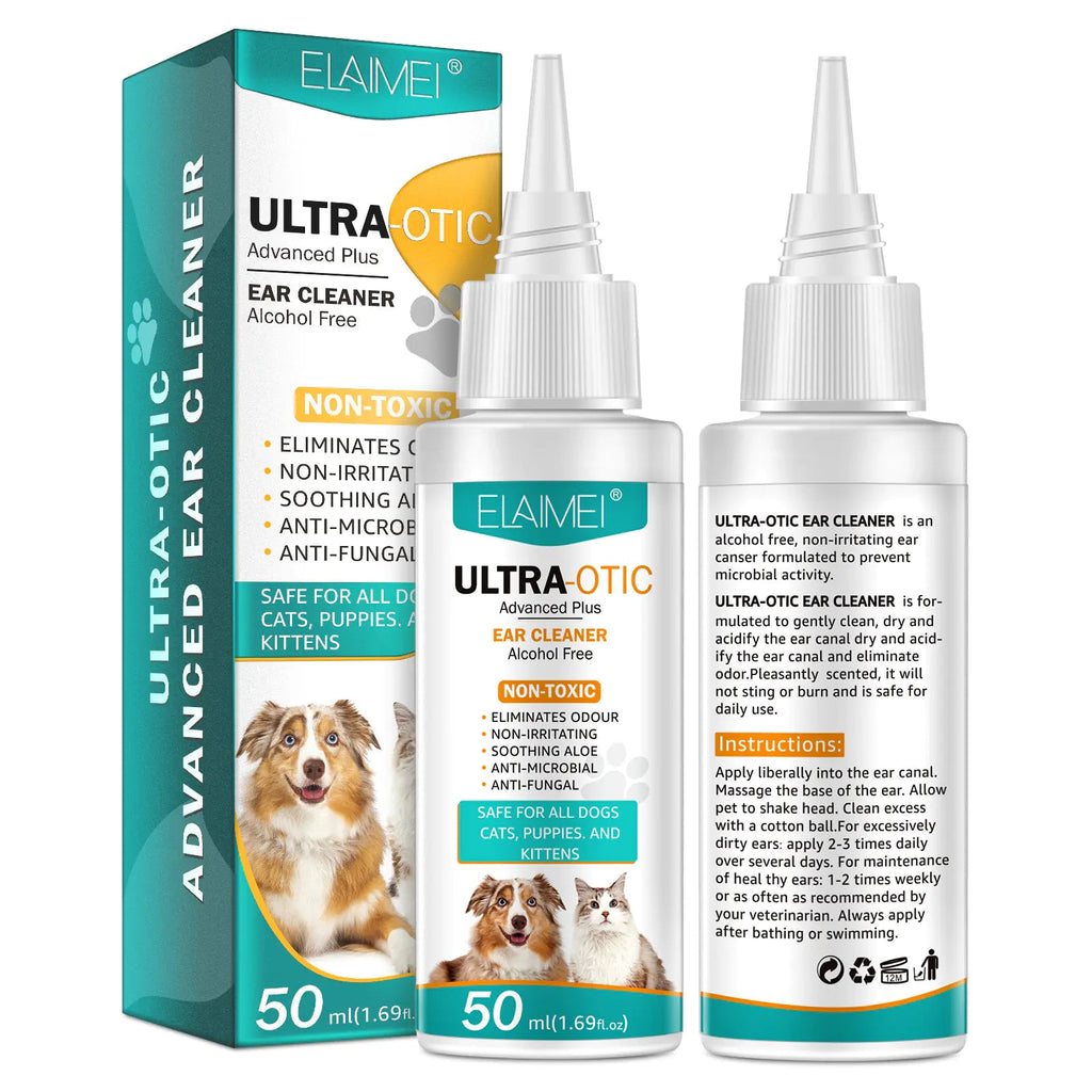 Pet Ear Cleaner 50ml | Gentle Hygiene Solution for Dogs & Cats - Hippopotamus Barn