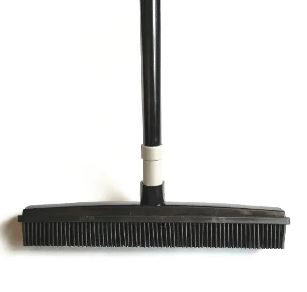 Pet Hair Removal Broom Mop | 2 - in - 1 Rubber Squeegee & Bristle Sweeper - Hippopotamus Barn