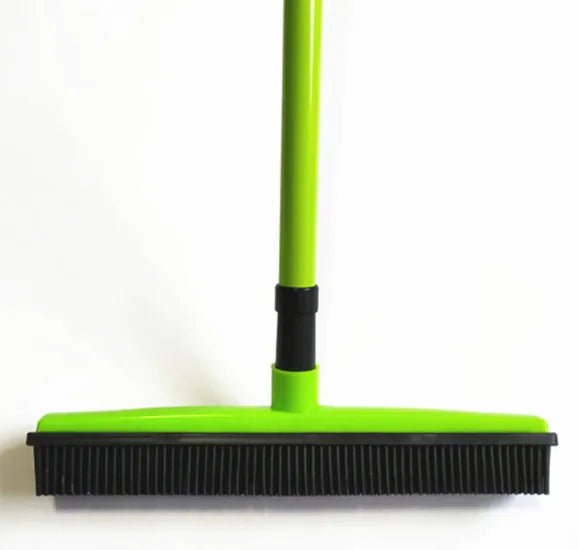Pet Hair Removal Broom Mop | 2 - in - 1 Rubber Squeegee & Bristle Sweeper - Hippopotamus Barn