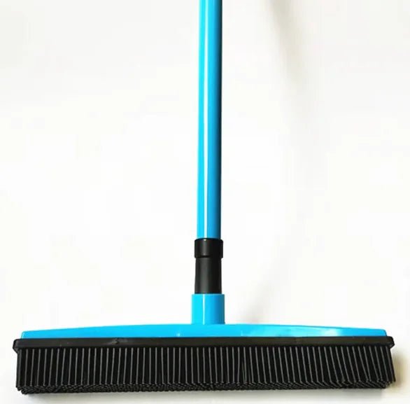 Pet Hair Removal Broom Mop | 2 - in - 1 Rubber Squeegee & Bristle Sweeper - Hippopotamus Barn