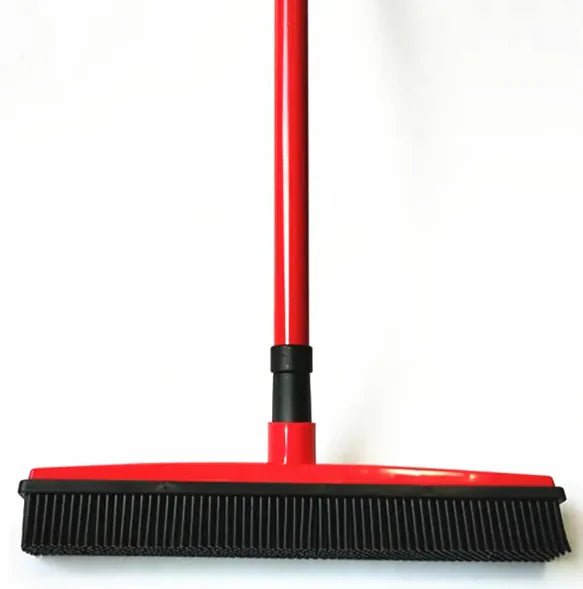 Pet Hair Removal Broom Mop | 2 - in - 1 Rubber Squeegee & Bristle Sweeper - Hippopotamus Barn